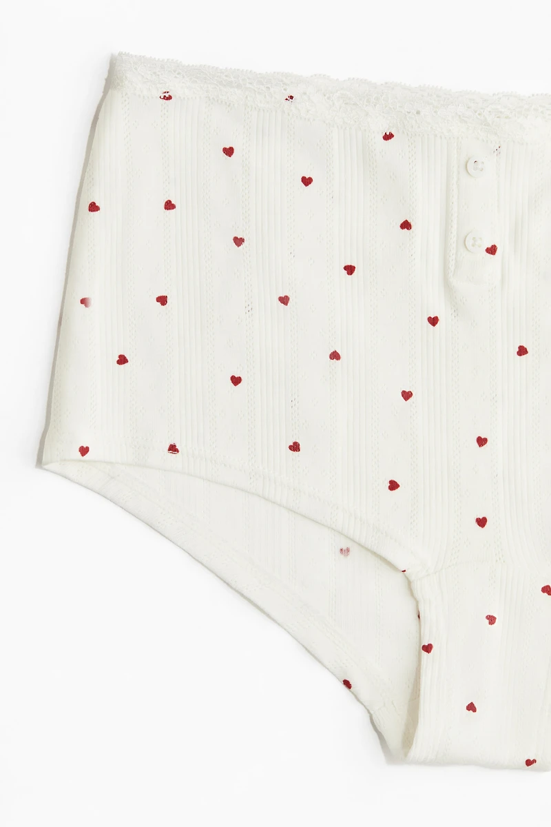 Cotton Pointelle Shortie Briefs