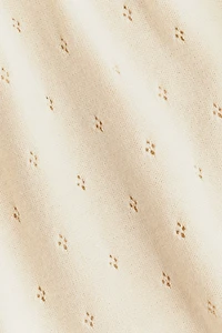 Pointelle-Knit Dress with Collar