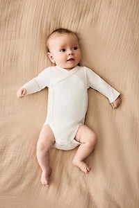 3-pack Ribbed Wrapover Bodysuits