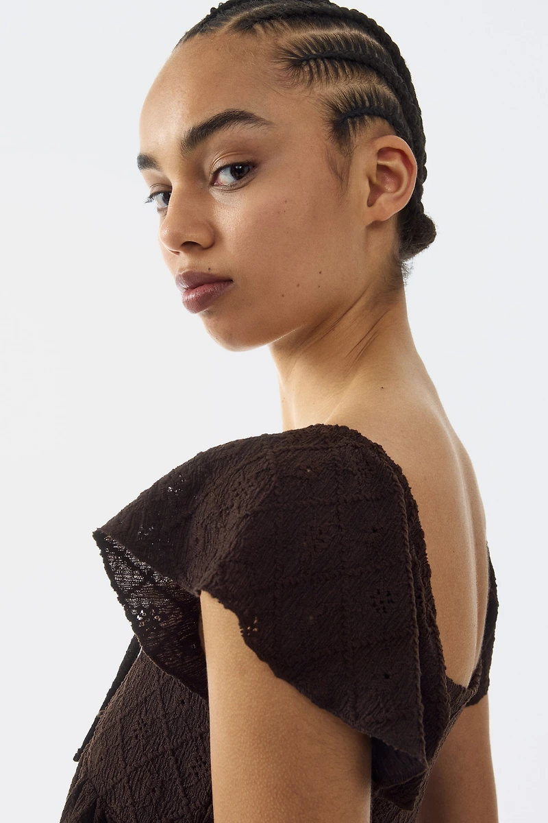 Blouse en jersey pointelle