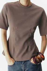 Tapered-Waist Interlock T-Shirt