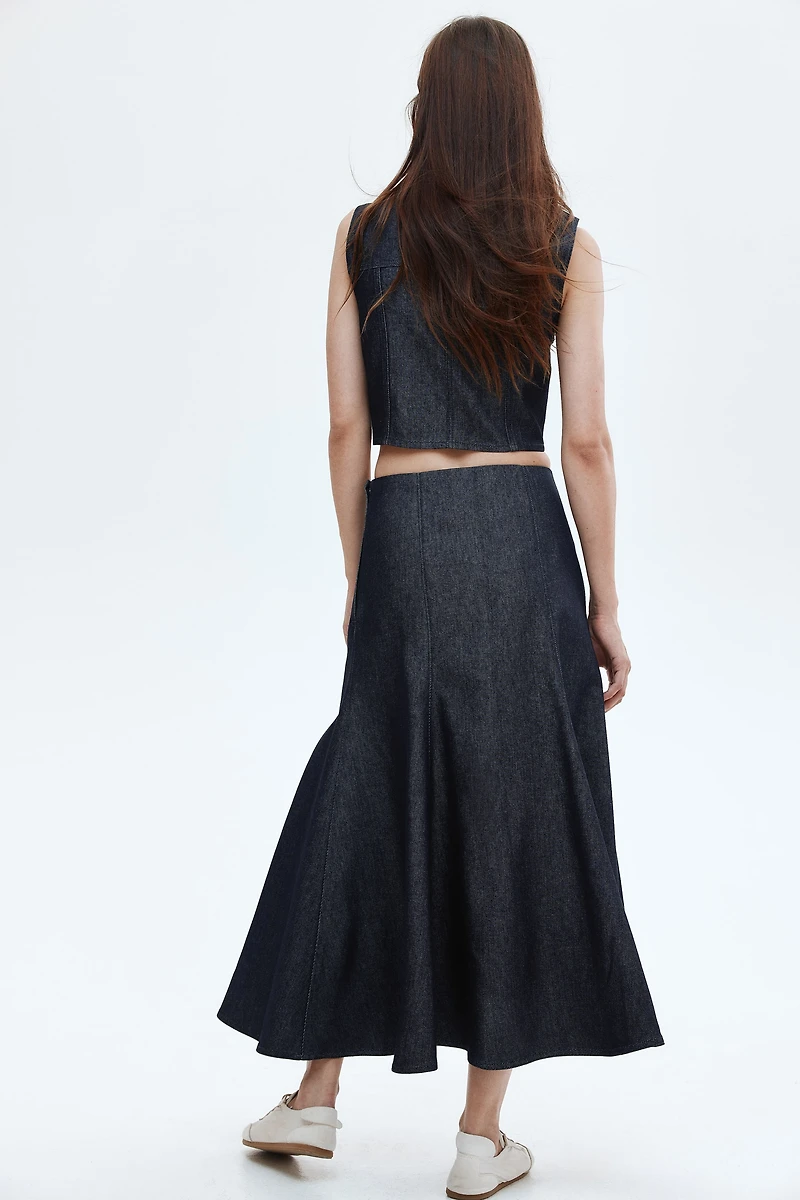 Flared Denim Skirt