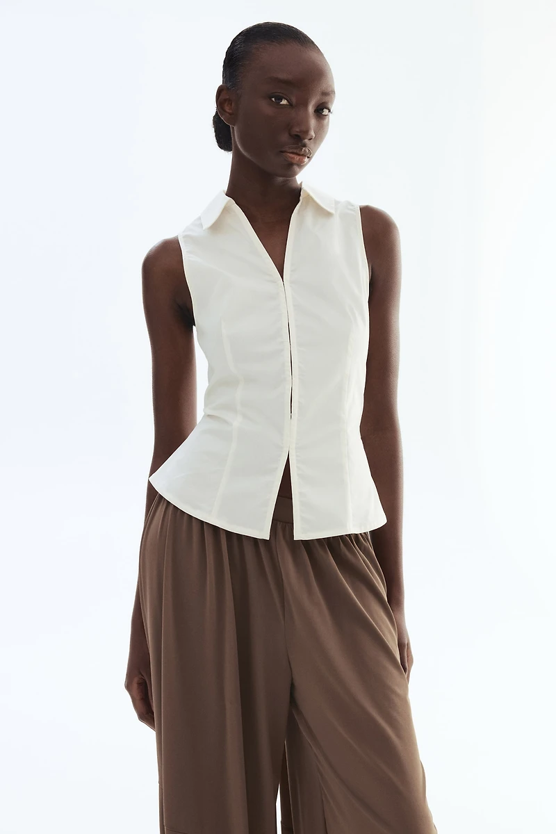 Sleeveless Cotton Shirt