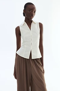 Sleeveless Cotton Shirt