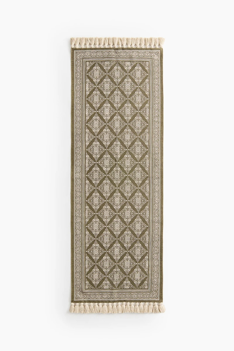 Patterned Rug with Fringe