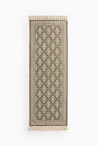 Patterned Rug with Fringe