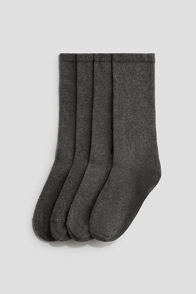 Lot de 4 paires chaussettes scolaires montantes