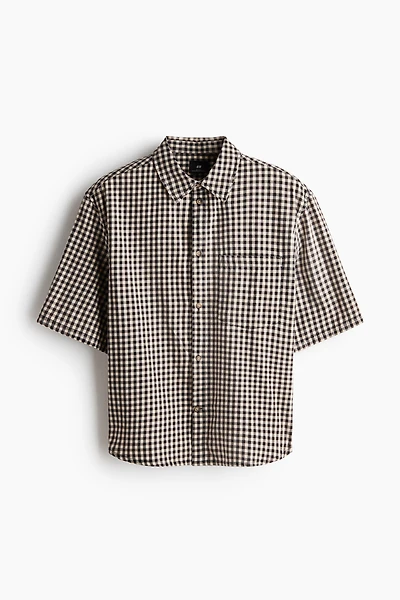 Chemise à manches courtes décontractée en coton