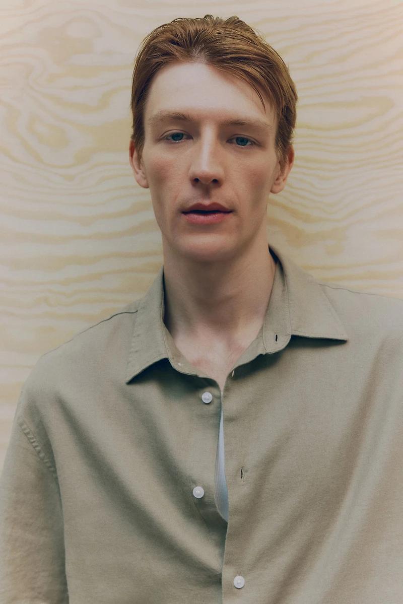 Loose-Fit Short-Sleeved Linen-Blend Shirt