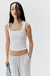 Picot-Trimmed Sleeveless Top