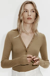 Ribbed Jersey Bodysuit