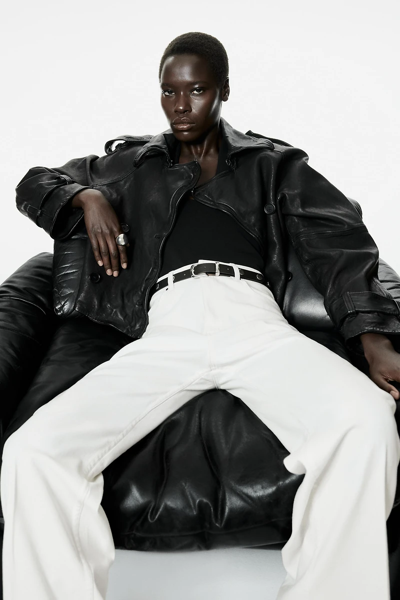 Belted Bootcut Pants