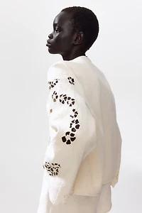 Scalloped Eyelet-Embroidered Jacket