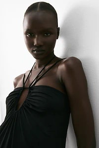 Draped Halterneck Dress