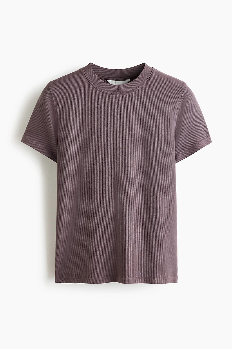 Ribbed Viscose T-Shirt