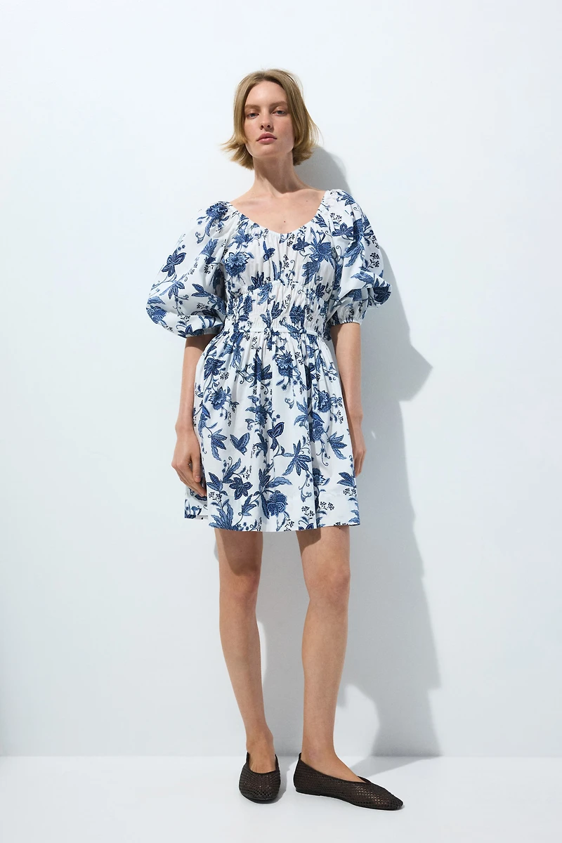 Robe en coton avec jupe évasée
