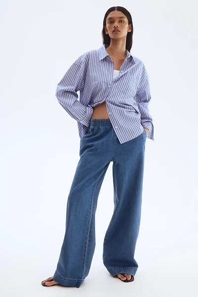 Pantalon en denim avec taille élastique
