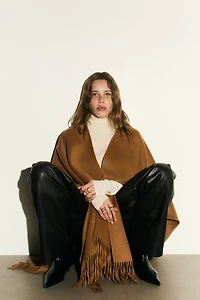 Wool-Blend Cape