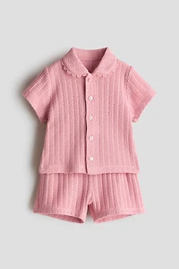 2-Piece Pointelle-Knit Set