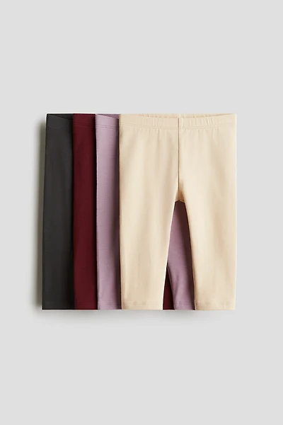 Lot de 4 leggings en jersey coton
