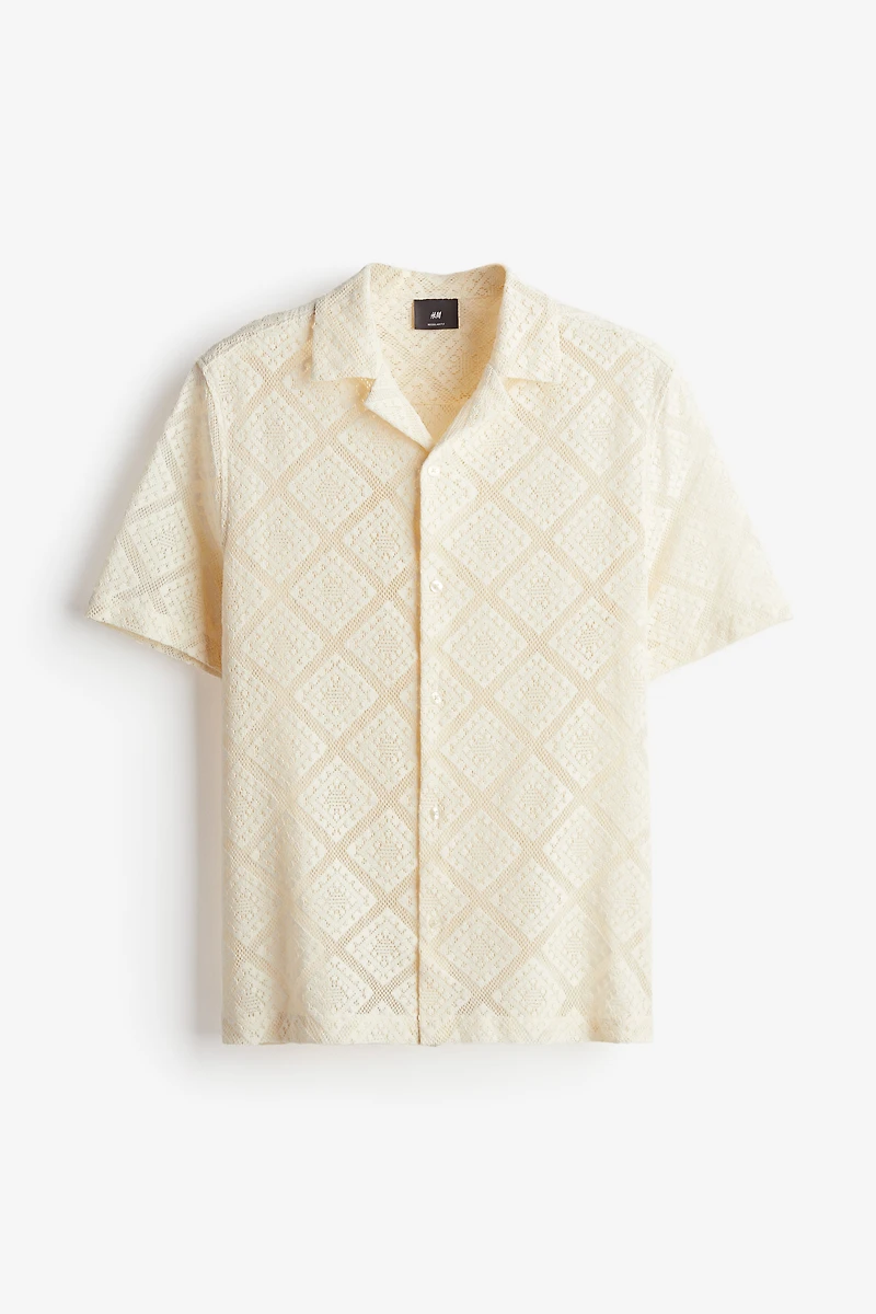 Chemise Coupe Classique façon crochet à col cubain