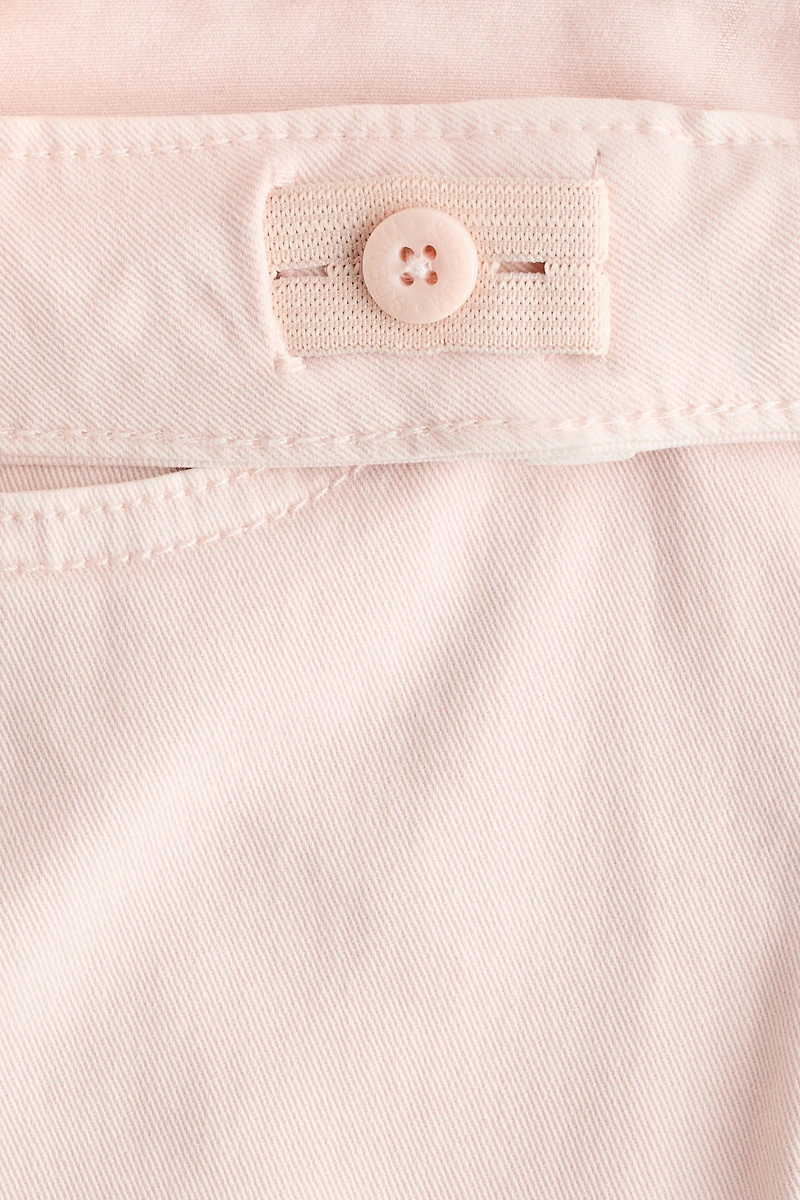 Wide-Leg Twill Pants