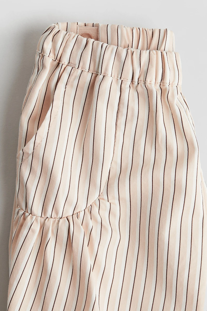 Ruffled Cotton Poplin Pants