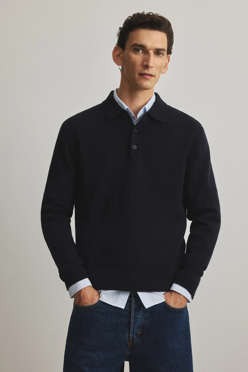 Regular-Fit Wool Polo Shirt