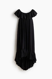Off-the-Shoulder Dress with Eyelet Embroidery