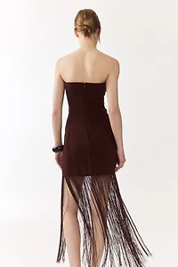 Bandeau Dress with Fringe