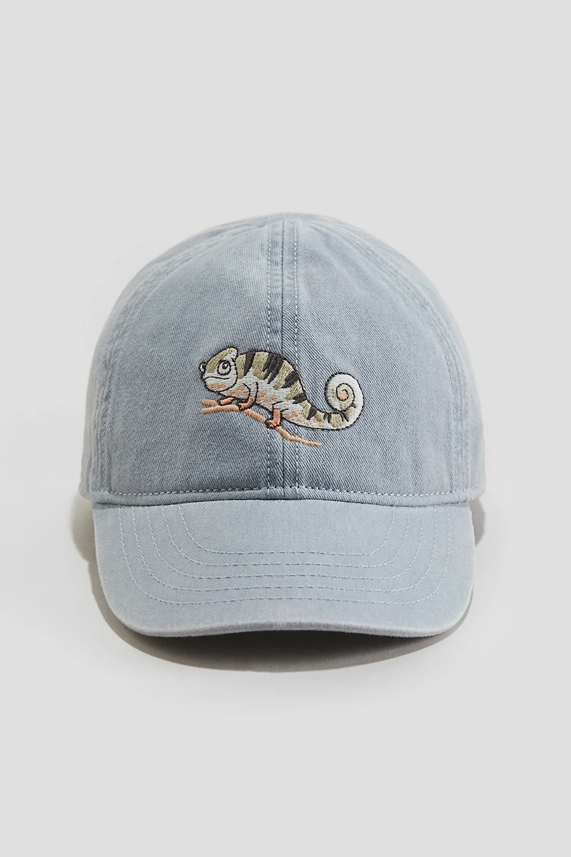 Embroidered-Detail Twill Cap