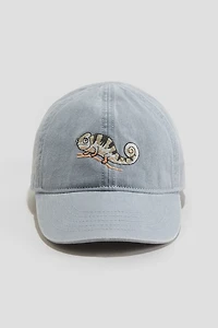 Embroidered-Detail Twill Cap