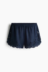 Shorts with Eyelet Embroidery