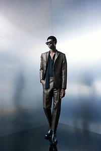 Slim-Fit Shimmery Suit Pants