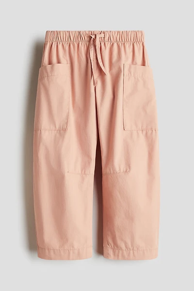 Barrel-Leg Cotton Pants
