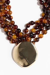 Collier de perles de fantaisie avec pendentif