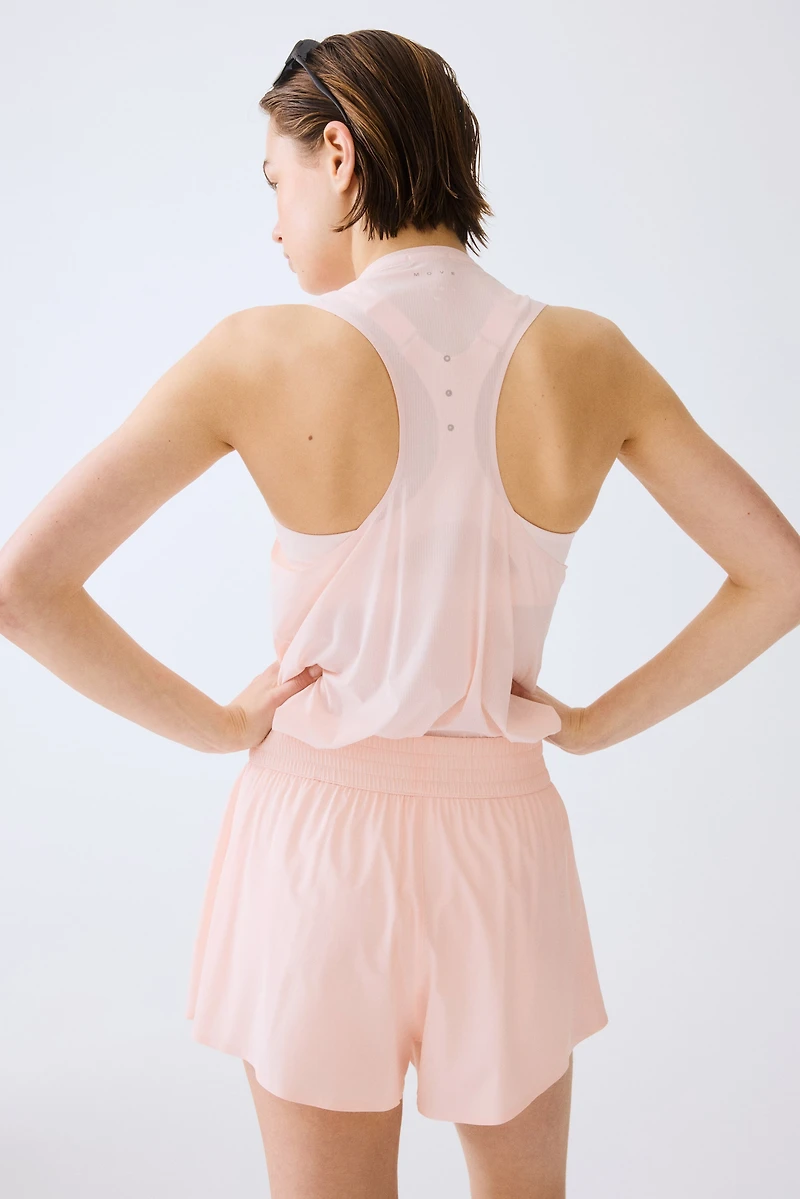 Layered Sports Shorts with Pocket