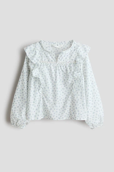 Blouse volantée en coton