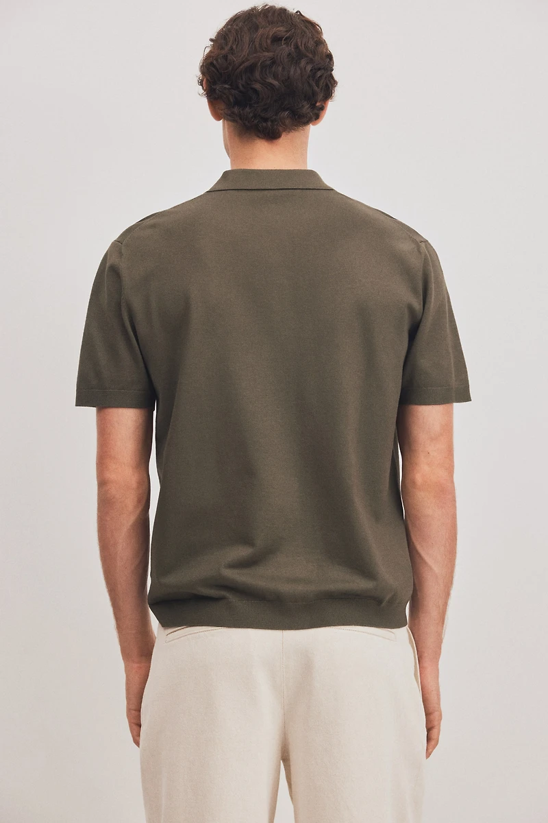 Regular-Fit Fine-Knit Polo Shirt