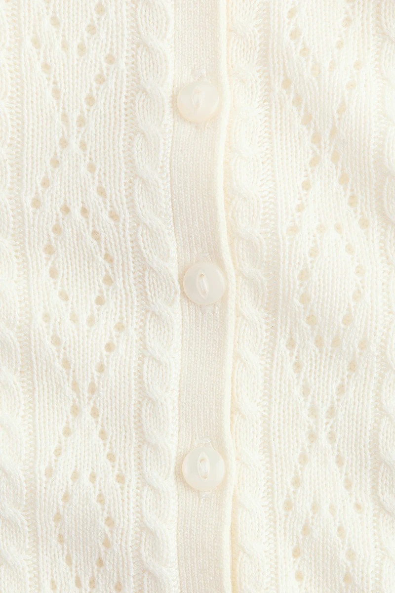 Pointelle-Knit Cardigan