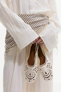 Eyelet-Embroidered Slingbacks