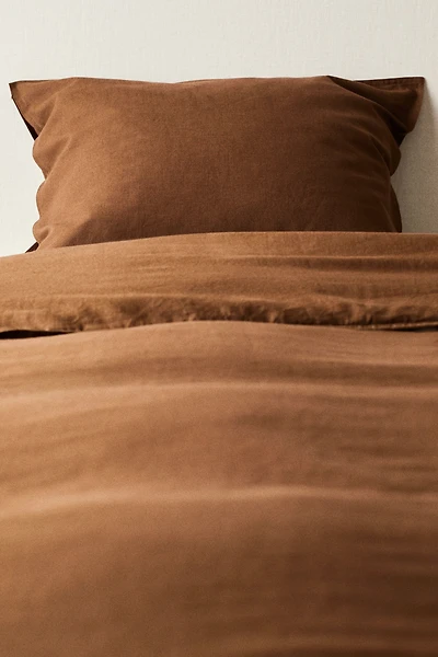 Linen-blend Twin Duvet Cover Set