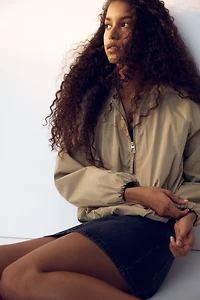 Bubble-Hem Bomber Jacket