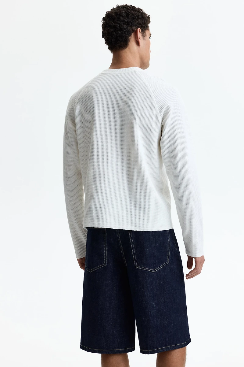 Baggy Twist-Detail Denim Shorts