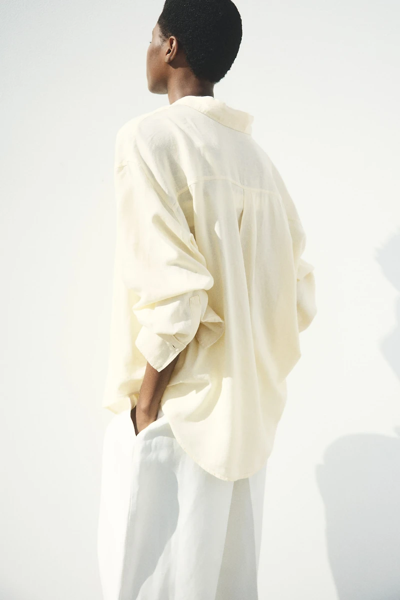 Oversized Linen-Blend Shirt