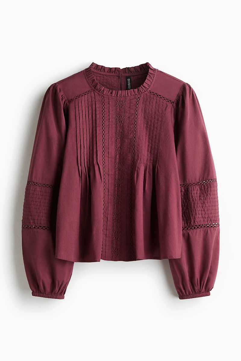 Blouse en coton avec plis nervure