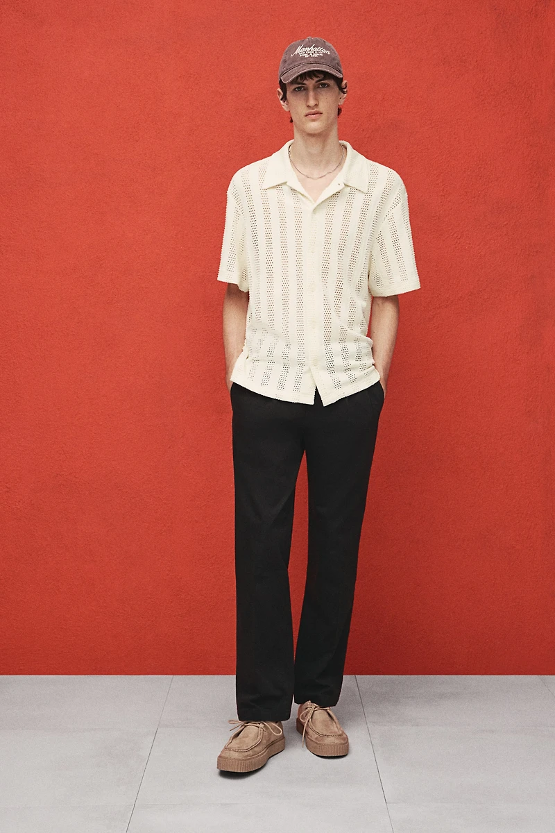 Chemise classique en tricot jacquard