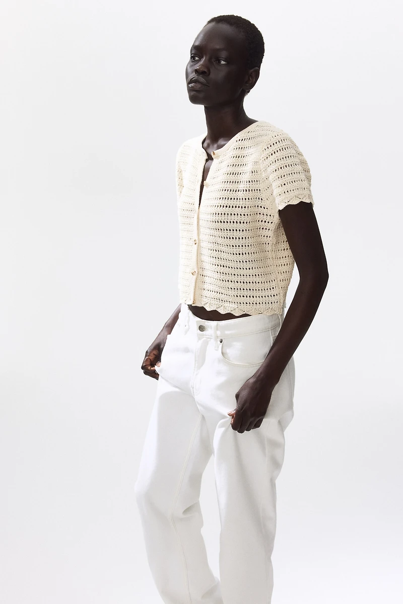 Chandail en tricot pointelle