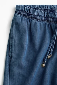 MAMA Short à cordon en denim