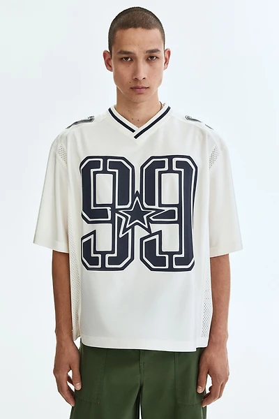 T-shirt ample en filet imprimé